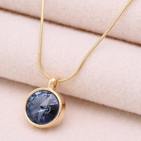 Gold Gemstone Pendant Necklace