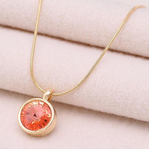 Gold Gemstone Pendant Necklace