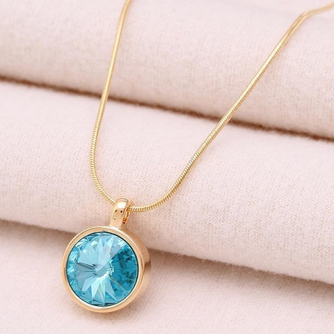 Gold Gemstone Pendant Necklace