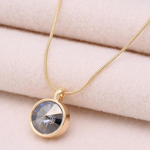 Gold Gemstone Pendant Necklace