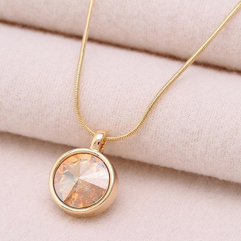 Gold Gemstone Pendant Necklace