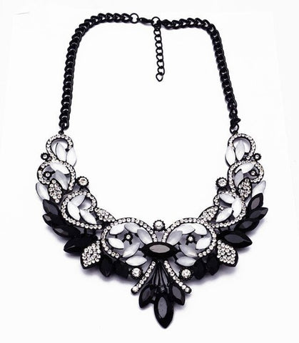 Crystal and Rhinestone Bib Necklace