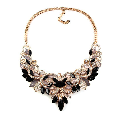 Crystal and Rhinestone Bib Necklace