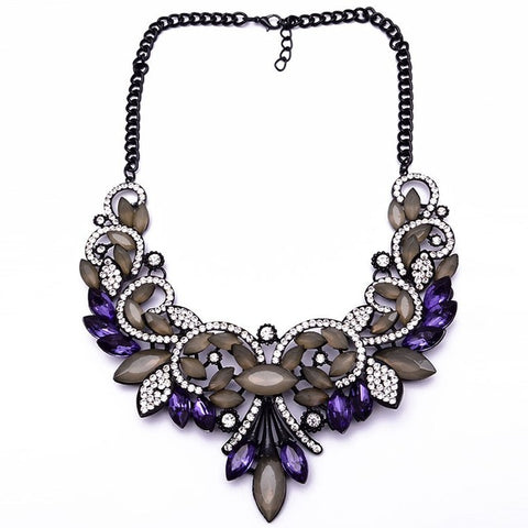 Crystal and Rhinestone Bib Necklace