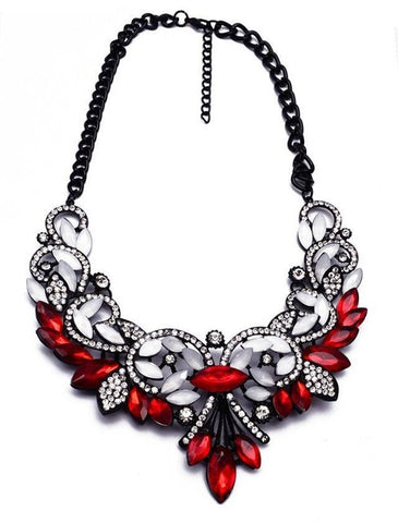 Crystal and Rhinestone Bib Necklace